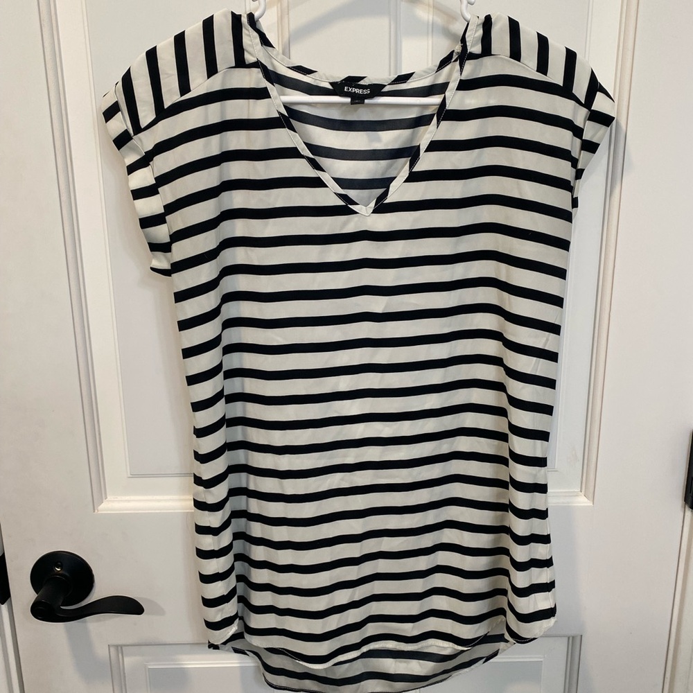 Express Striped Short Sleeve Top